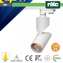 Proiettore a Binario Trifase - 25W 4000K 2250LM 38° CRI+90