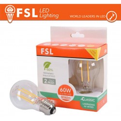 Lampada Filamento Sfera A60FC 6.5W 3000K E27 - Confezione 2PACK