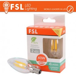 Lampada Filamento Sfera C35FC 4W 3000K E14 - Confezione 2PACK