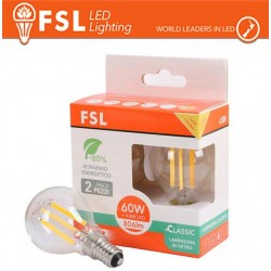 Lampada Filamento Sfera G45FC 6.5W 3000K E14 - Confezione 2PACK