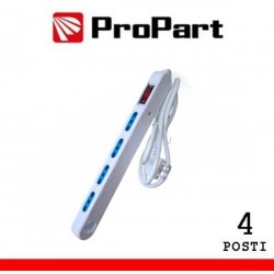 Multipresa Salvaspazio 4posti 2P+T bipasso con protez Spina 16A + interr